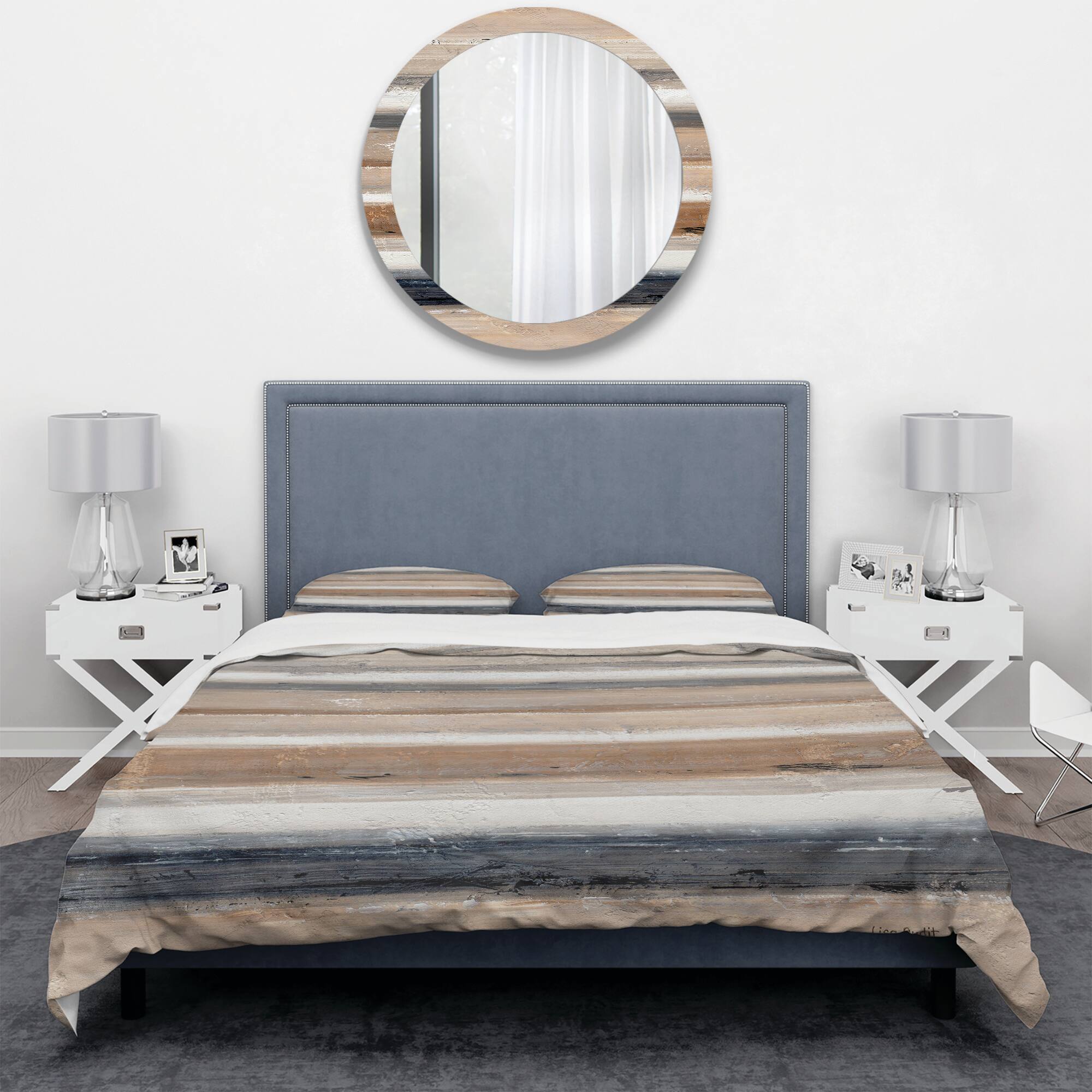 Designart 'Geometric Circle Natural Balance III' Geometric Bedding Set